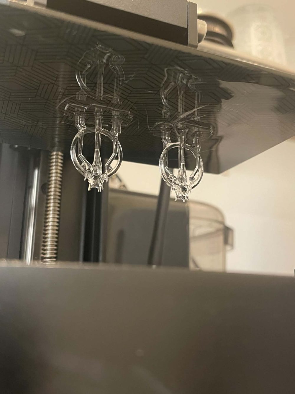 3Dプリンターで出力したレジンの試作リング